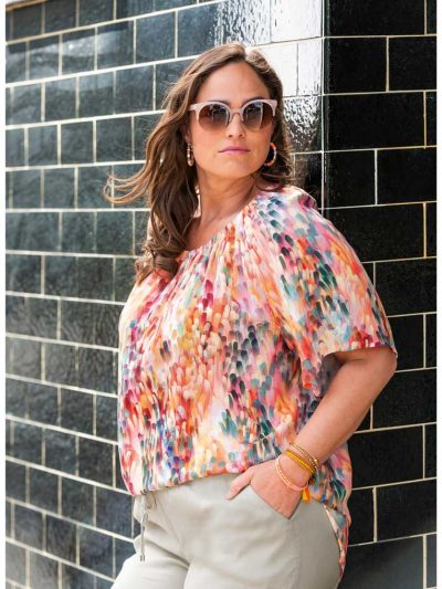 KjBRAND Blouse orange off-shoulder plus size summer fashion online