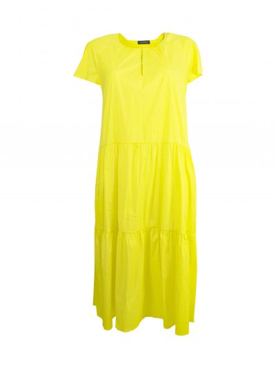 Elena Miro gelbes Maxi-Kleid Bahnen feine Baumwolle große Größen italienische Sommer Mode online