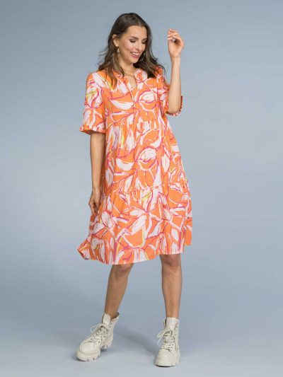 seeyou stufiges Sommer-Kleid Viskose orange große Größen Kleider Mode online