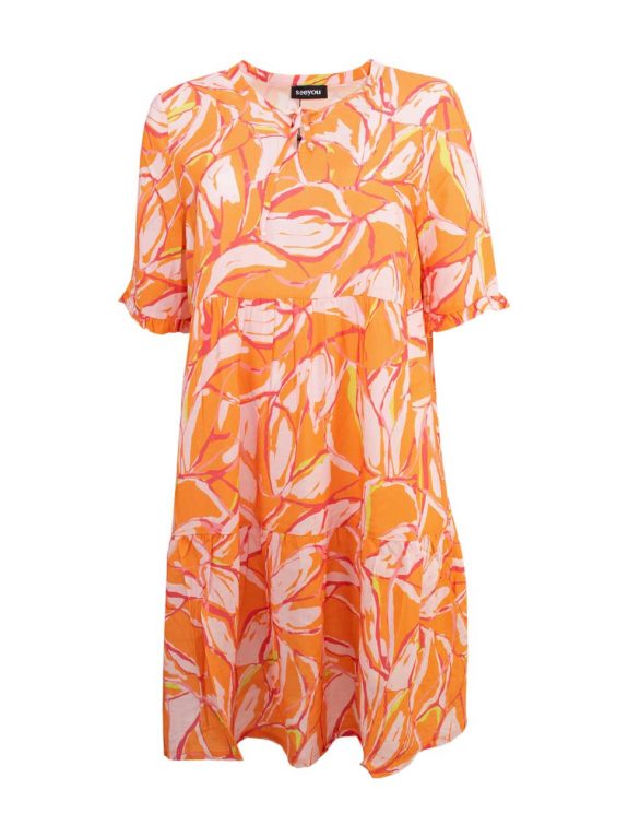 seeyou stufiges Sommer-Kleid Viskose orange große Größen Kleider Mode online