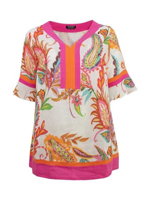 Verpass Tunika Leinen Print pink orange große Größen Sommer Mode online