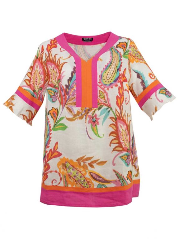Verpass Tunika Leinen Print pink orange große Größen Sommer Mode online
