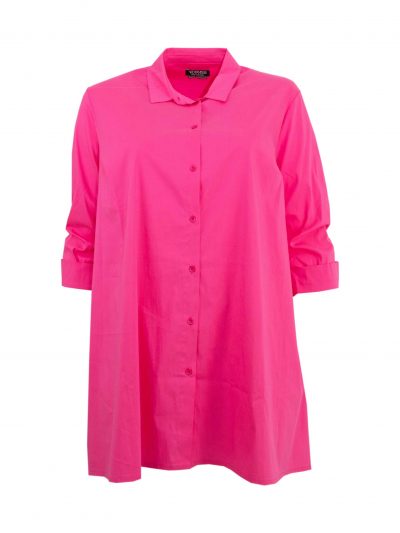 Verpass Long-Bluse pink superleicht Baumwolle geraffter Arm große Größen Sommer Mode online