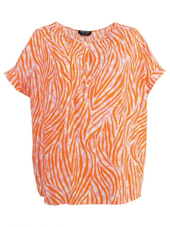 Verpass Blusen-Shirt orange flieder Kurzarm große Größen Sommer Mode online