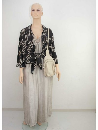 Muslin Jumpsuit sand with shirt plus size summer layering fashion online