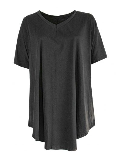 T-Shirt Baumwolle schwarz große Größen Sommer Mode Lagenlook online
