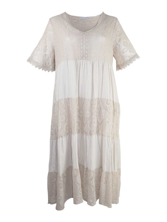 Dress Boho lace sand colored plus size summer fashion online