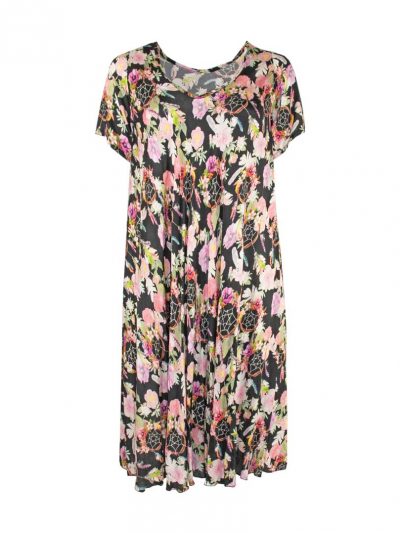 Summer dress viscose flower print plus size fashion online