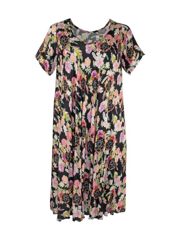 leichtes Kleid Viskose A-Linie Kurzarm große Größen Sommer Mode online