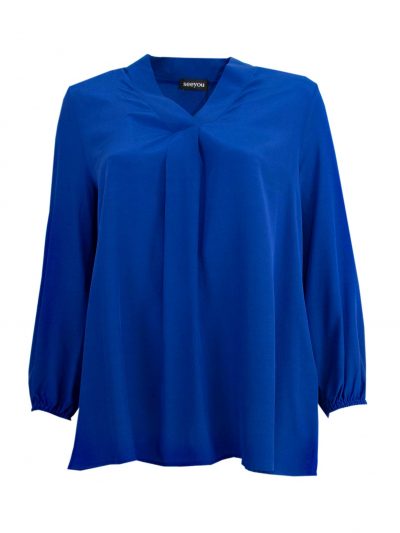 seeyou Blouse Top royal blue long sleeves plus size fall winter fashion online