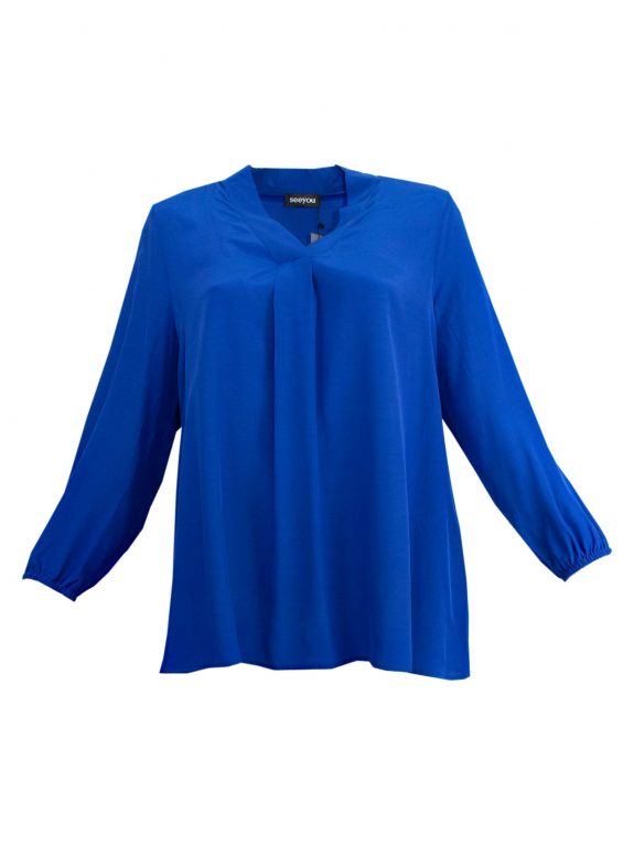 seeyou Blusen-Shirt royalblau Langarm große Größen Herbst Winter Mode online