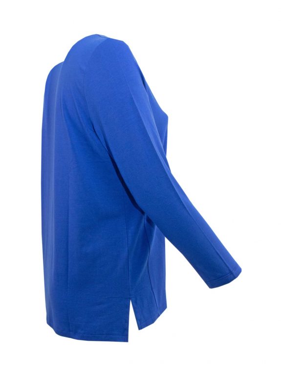 KjBRAND Shirt Glitzer royalblau Langarm Jersey große Größen Herbst Winter Mode online