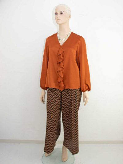 Elena Miro pants culotte cropped copper blouse plus size fall fashion online