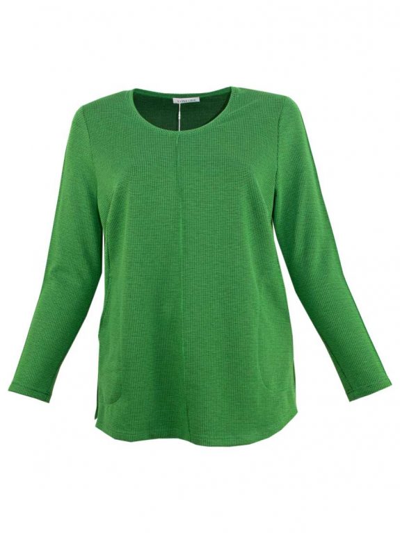 Mona Lisa Pullover-Shirt grün Pepita große Größen Mode online