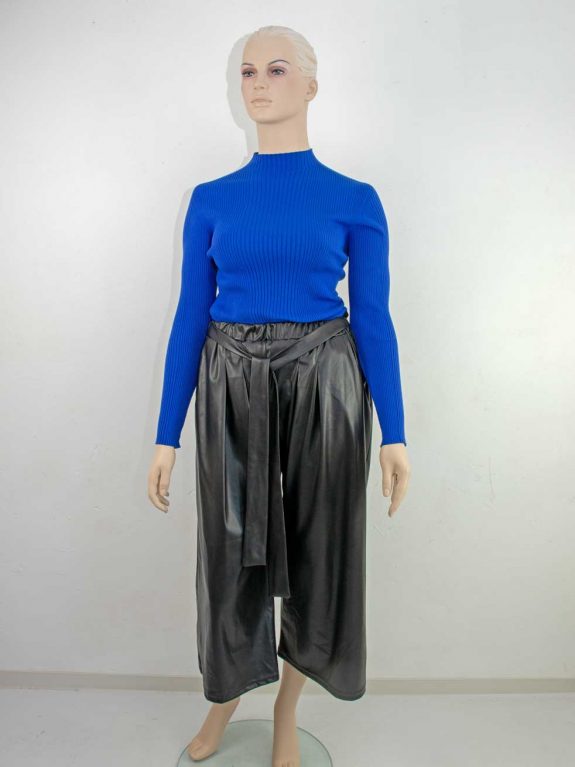 sallie Sahne Pulli Rippe Faux Leder culotte große Größen Herbst Mode online