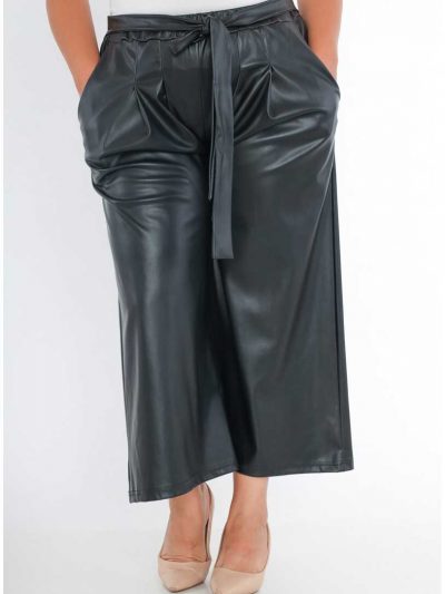 Culotte Trousers cropped faux leather plus size fall winter fashion online