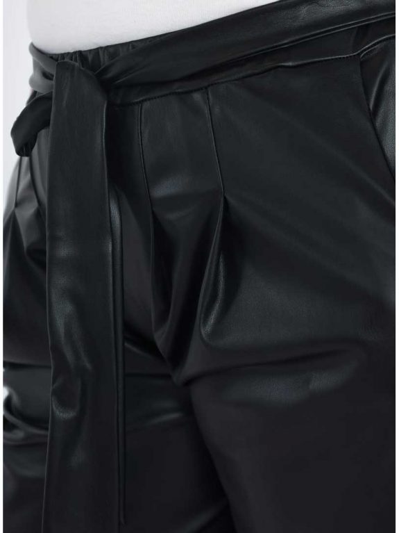 Hose Culotte Fake Leder schwarz große Größen Herbst Winter Mode online