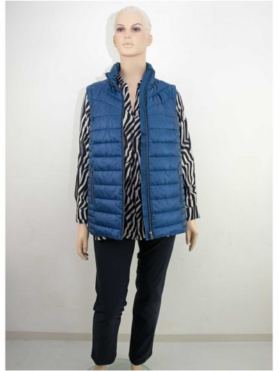 Sallie Sahne Bluse Druck blau Steppweste große Größen Herbst Winter Mode online