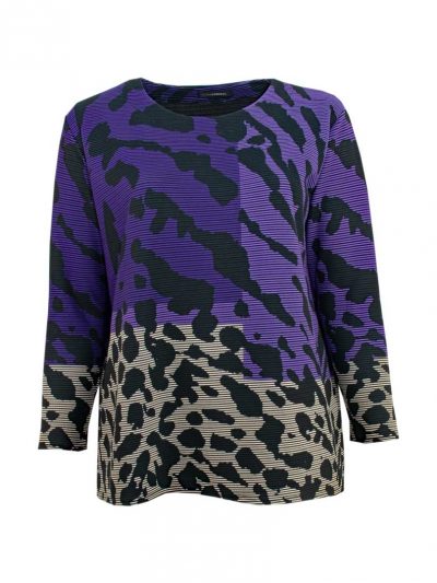 Doris Streich sweatshirt ribbed print purple plus size fall winter fashion online