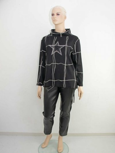 Doris Streich Sweatshirt & faux leather pants plus size fall winter fashion online