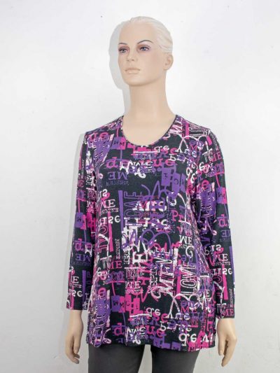 KjBRAND flared knit tunic pink purple plus size fall winter fashion online