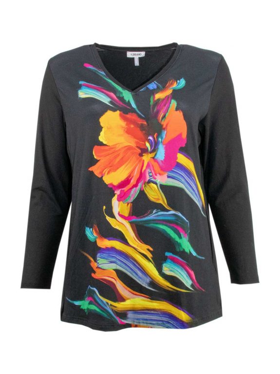 KjBRAND Shirt Floraldruck Motiv A-Linie große Größen herbst Winter Mode online
