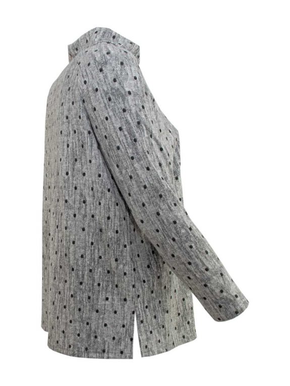 Mona Lisa Pulli Cashmere Touch silber Zipper Detail große Größen Herbst Winter Mode online