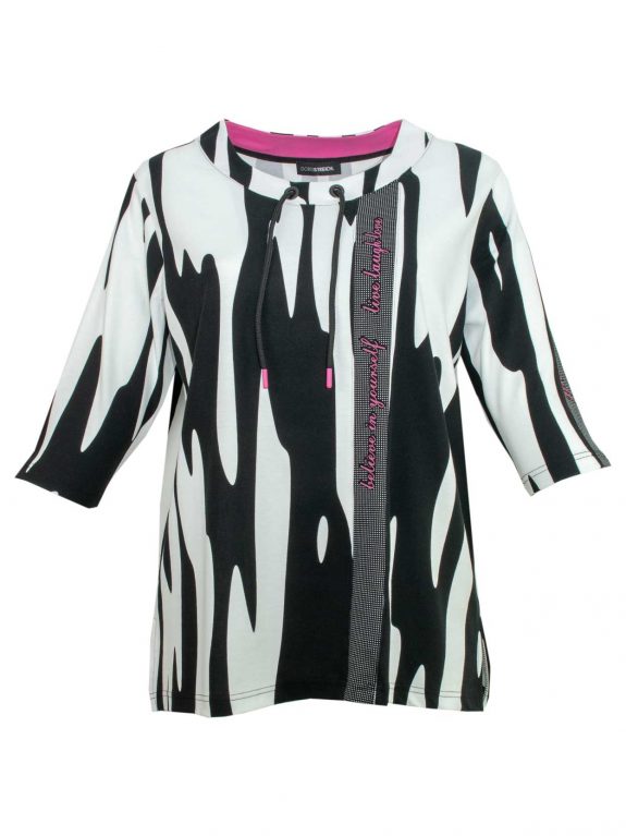 Doris Streich Sweatshirt black white pink plus size spring fashion online