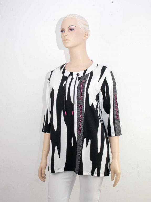 Doris Streich Sweatshirt black white pink plus size spring fashion online