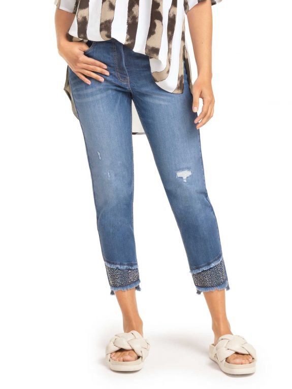 Doris Streich Jeans Superstretch Glitzer in verkürzter Länge große Größen Hosen Mode online