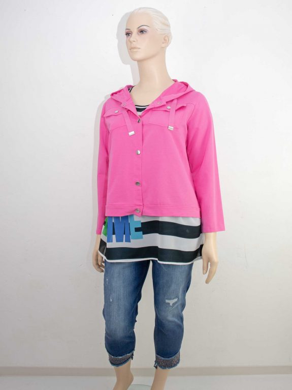 Doris Streich Blousonjacke Sweatie Baumwolle rosa große Größen Frühjahr Sommer Mode online