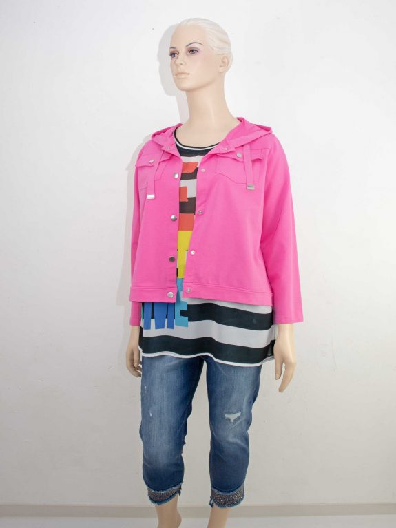 Doris Streich Blousonjacke Sweatie Baumwolle rosa große Größen Frühjahr Sommer Mode online