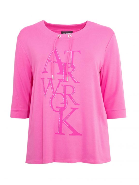 Doris Streich Sweatie pink Wording plus size spring fashion online
