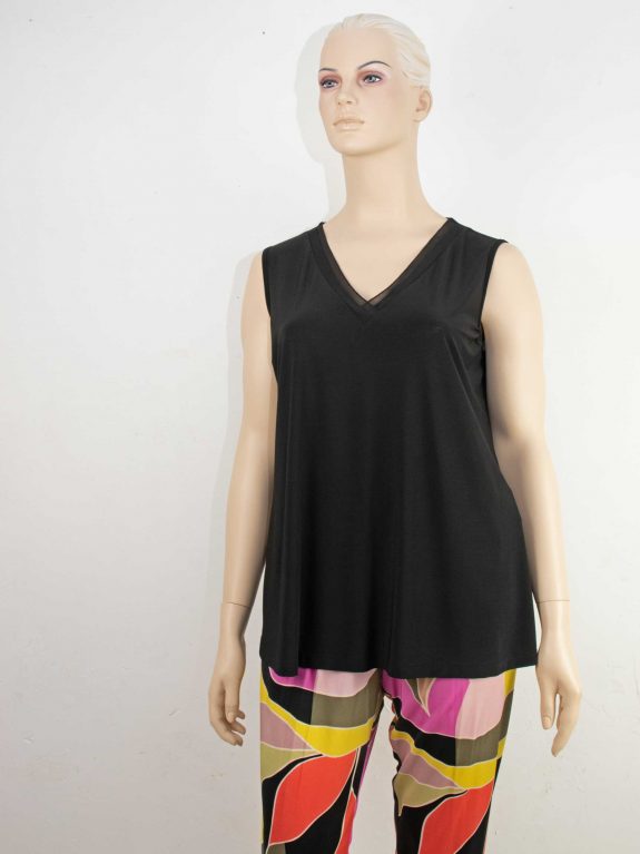 Verpass Top schwarz slinky Hose Druck große Größen Frühjahr Mode elegant online