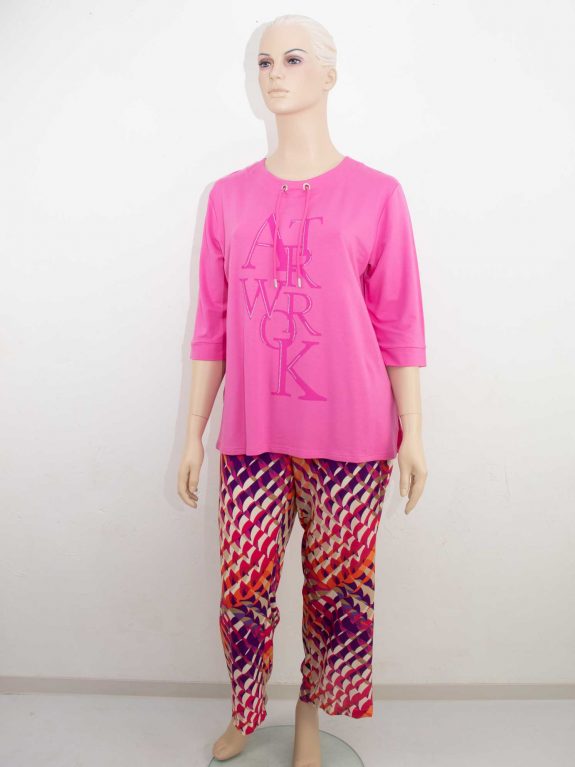 Mona Lisa Marlene Hose pink orange Doris Streich Sweatshirt große Größen Frühjahr Sommer Mode online