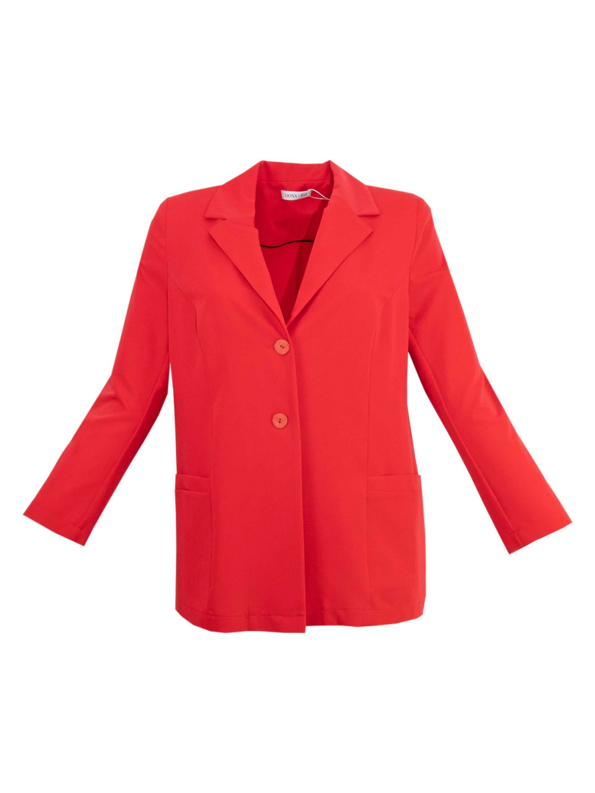 Mona Lisa leichter Blazer rot ungefüttert große Größen Frühjahr Sommer Mode online