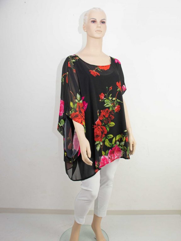 Sophia Curvy Tunic rose print plus size summer party fashion online