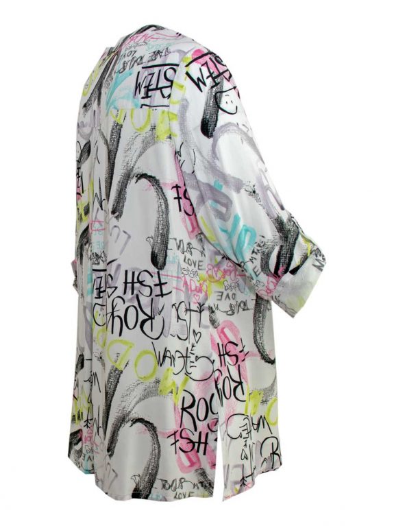 Doris Streich Tunika-Bluse Graffiti Krempelarm große Größen Sommer Mode online