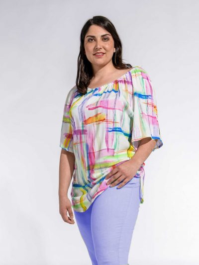 KjBRAND Tunic Culottes Cotton lilac plus size spring summer pants fashion online