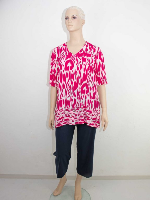 KjBRAND Tunic Blouse pink animal plus size fashion online