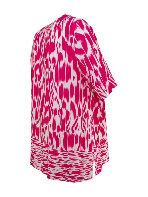 KjBRAND Tunika-Bluse pink animal Batik Viskose große Größen Frühjahr Sommer Mode online