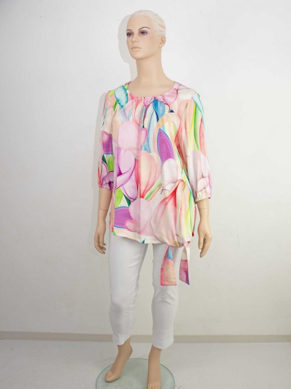 seeyou Blusen-Shirt Knoten flieder pastell große Größen Frühjahr Mode online