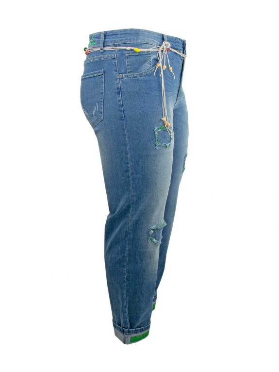 Sophia Curvy Jeans used Holzperlen-Gürtel große Größen Frühjahr Sommer Mode online