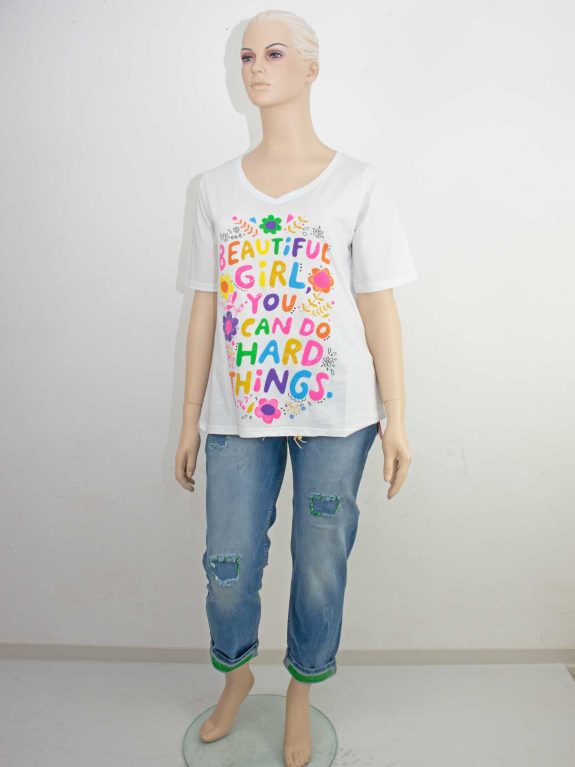Sophia Curvy T-Shirt cotton Neon Statement plus size spring summer fashion online