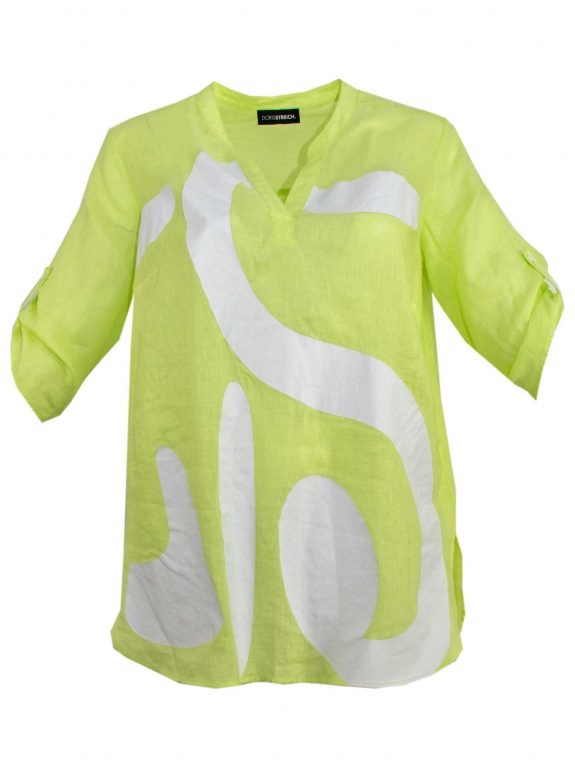 Doris Streich tunic blouse linen lime plus size spring summer fashion online