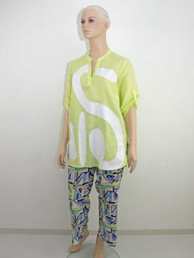 Doris Streich tunic blouse linen lime plus size spring summer fashion online
