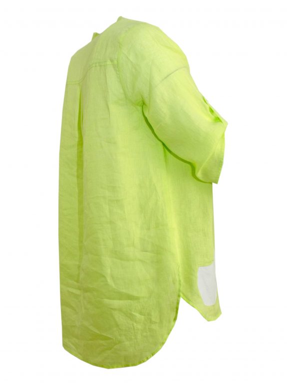 Doris Streich Tunika-Bluse Leinen Limone Krempelarm große Größen Frühjahr Somme Mode online