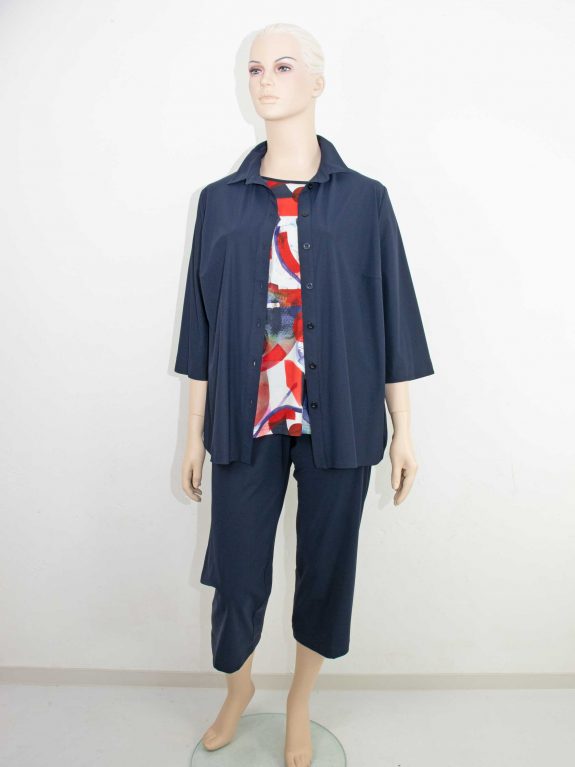 KjBRAND Hemd sensitive Shirt rot weiß blau geometrisch große Größen Frühjahr Sommer Mode online