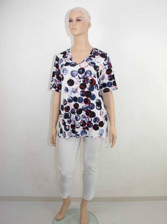 KjBRAND Shirt große blaue und rote Tupfen große Größen Frühjahr Sommer Mode online