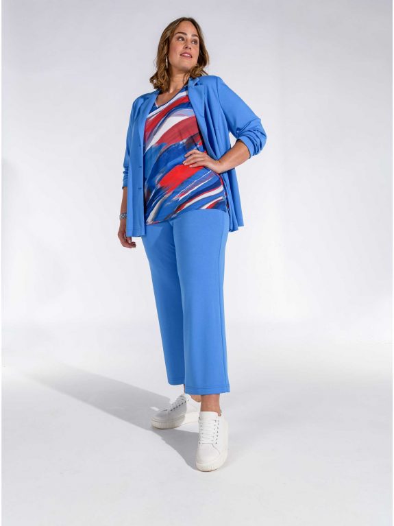 KjBRAND Blazer Pant Suit summer jersey skyblue plus size spring fashion online